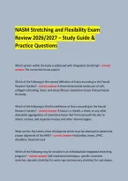  &NewLine;NASM Stretching and Flexibility Exam &NewLine;Review 2026&sol;2027 &ndash; Study Guide & Practice Questions &NewLine; &NewLine;