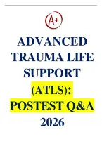 Advanced Trauma Life Support &lpar;ATLS&rpar; Post-Test 2026 &vert; Practice Questions & Answers &vert; Exam Review