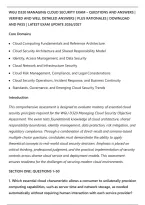 Wgu D320 Managing Cloud Security Exam &ndash; Questions And Answers &vert;&NewLine;Verified And Well Detailed Answers &vert; Plus Rationales &vert; Download&NewLine;And Pass &vert; Latest Exam Update 2026&sol;2027