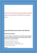 2026 ATI RN Adult Medical Surgical &lpar;Med-Surg&rpar; NGN &NewLine;Latest Exam 2026 with 100 Screenshot Questions &NewLine;and A