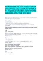 Nrnp 6568-Nurs 6565 Practice Exam Questions And Answers Graded A&plus;