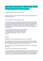 WALDEN UNIVERSITY NRNP 6568 FINAL EXAM Questions and Answers