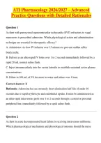 ATI Pharmacology 2026-2027 &ndash; Advanced Practice Questions with Detailed Rationales