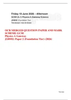 OCR GCSE Physics A Gateway J249&sol;02 Paper 2 Foundation Tier 2026 &vert; Merged Question Paper & Mark Scheme