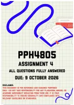 PPH4805 Assignment 4 MEMO &vert; Due 9 October 2026