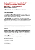 Barkley DRT PMHNP Exam 2026&sol;2027 &vert; Diagnostic Readiness Test Practice Questions & Correct Answers