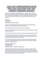 Ancc Fnp Comprehensive Exam&NewLine;Practice Questions And 100&percnt;&NewLine;Correct Answers 2026&sol;2027