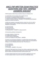 Ancc Fnp Written Exam Practice&NewLine;Questions And 100&percnt; Verified&NewLine;Answers 2026&sol;2027