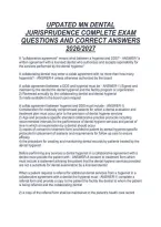 Updated Mn Dental&NewLine;Jurisprudence Complete Exam&NewLine;Questions And Correct Answers&NewLine;2026&sol;2027