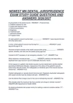 Newest Mn Dental Jurisprudence&NewLine;Exam Study Guide Questions And&NewLine;Answers 2026&sol;2027