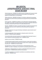 Mn Dental&NewLine;Jurisprudence 2026&sol;2027 Final&NewLine;Exam Review