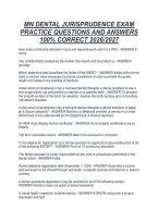 Mn Dental Jurisprudence Exam&NewLine;Practice Questions And Answers&NewLine;100&percnt; Correct 2026&sol;2027