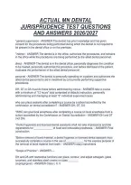 Actual Mn Dental&NewLine;Jurisprudence Test Questions&NewLine;And Answers 2026&sol;2027