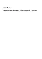 Test Bank For Essential Health Assessment 3Rd Edition By Janice M&period; Thompson Isbn&colon;978-1719652070 Complete Guide With Rationales 100&percnt; Verified A&plus; Grade Assured&excl;&excl;&excl;&excl;&excl;&excl;New Latest Update&excl;&excl;&excl;&excl;&excl;