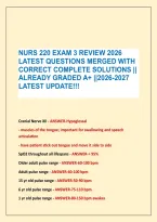 Nurs 220 Exam 3 Review 2026 &NewLine;Latest Questions Merged With &NewLine;Correct Complete Solutions &vert;&vert; &NewLine;Already Graded A&plus; &vert;&vert;2026-2027 &NewLine;Latest Update&excl;&excl;