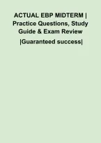 ACTUAL EBP MIDTERM &vert; Practice Questions&comma; Study Guide & Exam Review&NewLine;&NewLine;