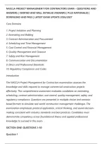 Nascla Project Management For Contractors Exam &ndash; Questions And&NewLine;Answers &vert; Verified And Well Detailed Answers &vert; Plus Rationales &vert;&NewLine;Download And Pass &vert; Latest Exam Update 2026&sol;2027