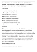 Nasm Stretching And Flexibility Coach Exam &ndash; Questions And&NewLine;Answers &vert; Verified And Well Detailed Answers &vert; Plus Rationales &vert;&NewLine;Download And Pass &vert; Latest Exam Update 2026&sol;2027