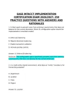 Sage Intacct Implementation Certification Exam 2026&sol;2027&colon; 250 Practice Questions With Answers And Rationales
