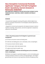 New Hampshire Commercial Pesticide Applicator Category F4S Soil Fumigation Exam &vert; Questions&comma; Correct Answers & Rationales 2026&sol;2027
