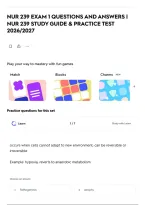 Nur 239 Exam 1 Questions And Answers &vert; Nur 239 Study Guide & Practice Test 2026&sol;2027