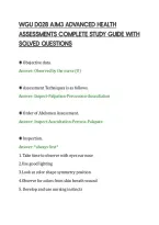 Wgu D028 Ajm3 Advanced Health&NewLine;Assessments Complete Study Guide With&NewLine;Solved Questions&NewLine;