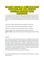 Security Grade A&plus; Complete Exam &NewLine;Questions And 100&percnt; Verified &NewLine;Answers &lpar;2026&sol;2027&rpar; Pass &NewLine;Guarantee 