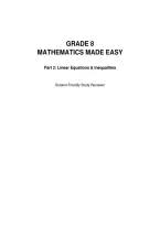 Grade 8 Mathematics Made Easy &ndash; Part 2&colon; Linear Equations & Inequalities