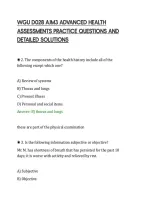 Wgu D028 Ajm3 Advanced Health&NewLine;Assessments Practice Questions And&NewLine;Detailed Solutions
