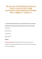 Nr 566 Advanced Pharmacology&NewLine;Final Exam Study Guide&NewLine;Questions And Verified Answers &vert;&NewLine;100&percnt; Correct &vert; Grade A&plus;