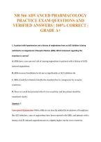 Nr 566 Advanced Pharmacology&NewLine;Practice Exam Questions And&NewLine;Verified Answers &vert; 100&percnt; Correct &vert;&NewLine;Grade A&plus;