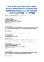 Epic Exam 2026&sol;2027 &vert; Electronic Health Records &vert; 100 Verified Q&A &vert; Detailed Rationales &vert; Ngn-Aligned &vert; Pass Guaranteed &ndash; A&plus; Graded