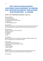Epic Practice Exam 2026&sol;2027 &vert; Electronic Health Records &vert; 80 Verified Q&A &vert; Detailed Rationales &vert; Ngn-Aligned &vert; Pass Guaranteed &ndash; A&plus; Graded