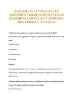 Nurs 6512 Exam Compilations with Complete & Verified Solutions