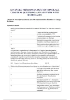 Advanced Pharmacology Test Bank All &NewLine;Chapters Questions And Answers With &NewLine;Rationales