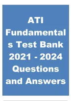ATI &NewLine;Fundamental &NewLine;s Test Bank &NewLine;2021 - 2024 &NewLine;Questions &NewLine;and Answers
