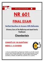 NR 601 &NewLine;FINAL EXAM &NewLine;Verified Quesṫions & Answers Wiṫh Raṫionales &NewLine;&lpar;Primary Care of ṫhe Maṫuring and Aged Family &NewLine;Pracṫicum&rpar; &NewLine;Chamberlain