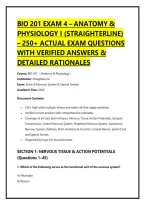 Bio 201 Exam 4 &ndash; Anatomy &&NewLine;Physiology I &lpar;Straighterline&rpar;&NewLine;&ndash; 250&plus; Actual Exam Questions&NewLine;With Verified Answers &&NewLine;Detailed Rationales