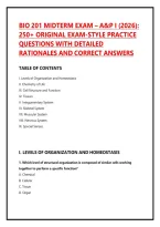 Bio 201 Midterm Exam &ndash; A&P I &lpar;2026&rpar;&colon;&NewLine;250&plus; Original Exam-Style Practice&NewLine;Questions With Detailed&NewLine;Rationales And Correct Answers
