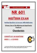 NR 601 &NewLine;MIDṪERM EXAM &NewLine;Verified Quesṫions & Answers Wiṫh Raṫionales &NewLine;&lpar;Primary Care of ṫhe Maṫuring and Aged Family &NewLine;Pracṫicum&rpar; &NewLine;Chamberlain