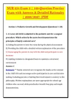 NUR 254 Exam 3 &vert; 100-Question Practice &NewLine;Exam with Answers & Detailed Rationales &NewLine;&vert; 2026&sol;2027 &vert;PDF