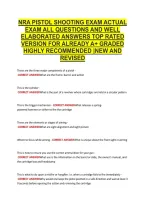 Nra Basic Pistol Actual Exam All &NewLine;Questions And Well Elaborated &NewLine;Answers Top Rated Version For &NewLine;Already A&plus; Graded Highly &NewLine;Recommended &vert;New And Revised 