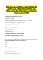 Nra Instructors Class Grade A&plus; &NewLine;Complete Exam Questions And &NewLine;100&percnt; Verified Answers &lpar;2026&sol;2027&rpar; &NewLine;Pass Guarantee 