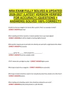 Nra Exam Fully Solved & Updated &NewLine;2026-2027 &lpar;Latest Version Verified &NewLine;For Accuracy&rpar; &lpar;Questions &plus; &NewLine;Answers&rpar; Solved 100&percnt; Correct&excl;&excl; 