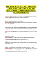 Nra Basic Rso Test Key Grade A&plus; &NewLine;Complete Exam Questions And &NewLine;100&percnt; Verified Answers &lpar;2026&sol;2027&rpar; &NewLine;Pass Guarantee 