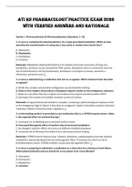 ATI RN Pharmacology Practice Exam 2026&NewLine;with verified answers and rationale 