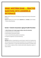 Nr601 Midterm Exam &mdash; Practice&NewLine;Questions With Answers &&NewLine;Rationales