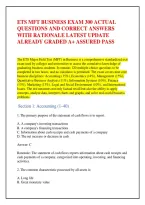 Ets Mft Business Exam 300 Actual &NewLine;Questions And Correct Answers &NewLine;With Rationale Latest Update &NewLine;Already Graded A&plus; Assured Pass 