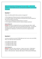 WGU C215 Operations Management OA Exam 2026 &vert; 300 Practice Questions with Verified Answers & Rationales &vert; Objective Assessment Test Bank