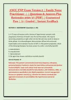 ANCC FNP Exam Version 2 &vert; Family Nurse &NewLine;Practitioner  &vert; &vert; Questions & Answers Plus &NewLine;Rationales 2026&sol;27 &lpar;PDF&rpar; &vert; Guaranteed &NewLine;Pass &vert; A&plus; Graded &vert; Instant FeedBack 